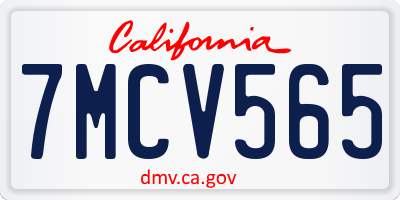 CA license plate 7MCV565