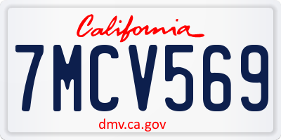 CA license plate 7MCV569