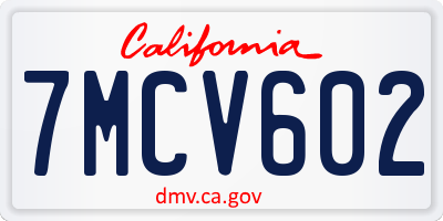 CA license plate 7MCV602