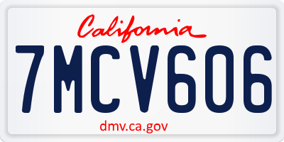 CA license plate 7MCV606