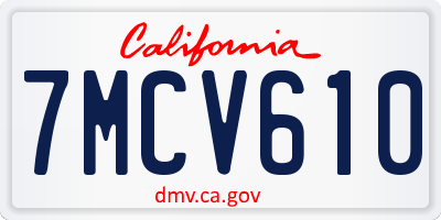 CA license plate 7MCV610