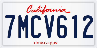 CA license plate 7MCV612