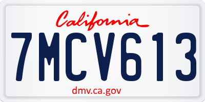 CA license plate 7MCV613