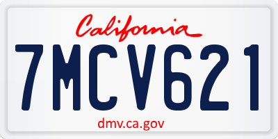 CA license plate 7MCV621