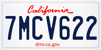 CA license plate 7MCV622