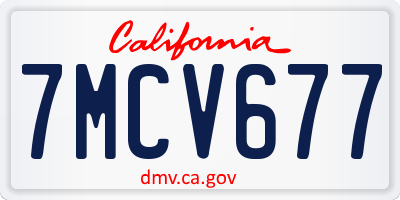 CA license plate 7MCV677