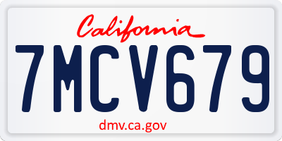 CA license plate 7MCV679