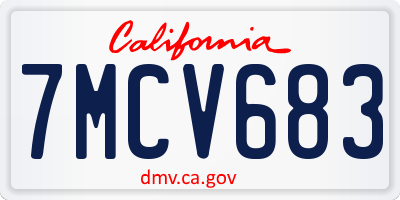 CA license plate 7MCV683