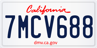 CA license plate 7MCV688