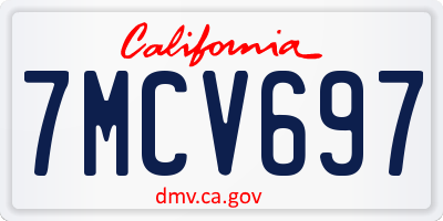 CA license plate 7MCV697
