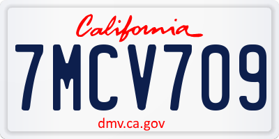 CA license plate 7MCV709