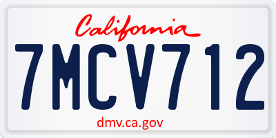 CA license plate 7MCV712
