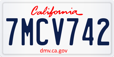 CA license plate 7MCV742