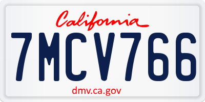 CA license plate 7MCV766