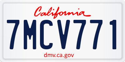 CA license plate 7MCV771