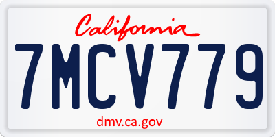 CA license plate 7MCV779