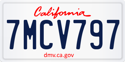 CA license plate 7MCV797