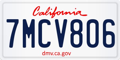 CA license plate 7MCV806