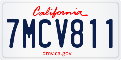 CA license plate 7MCV811