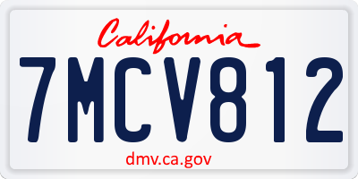CA license plate 7MCV812