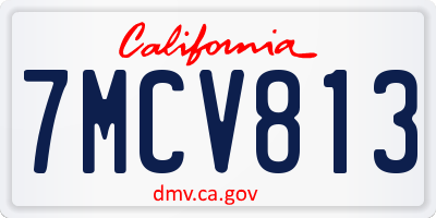 CA license plate 7MCV813