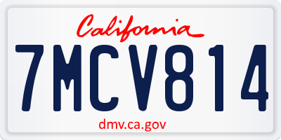 CA license plate 7MCV814