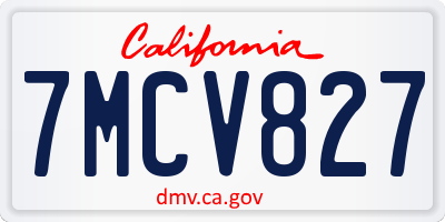 CA license plate 7MCV827