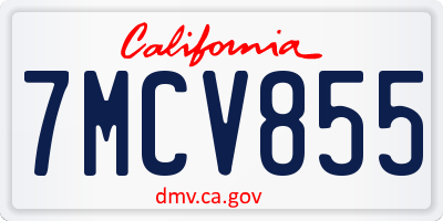 CA license plate 7MCV855
