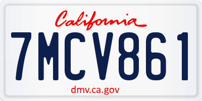 CA license plate 7MCV861