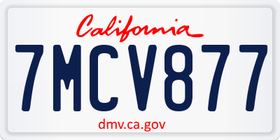 CA license plate 7MCV877