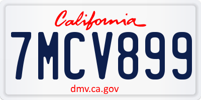 CA license plate 7MCV899