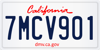 CA license plate 7MCV901