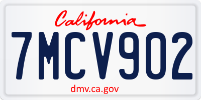 CA license plate 7MCV902