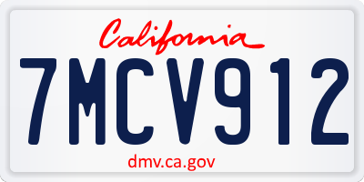 CA license plate 7MCV912