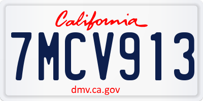 CA license plate 7MCV913