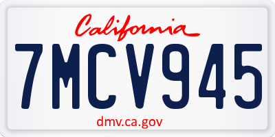 CA license plate 7MCV945