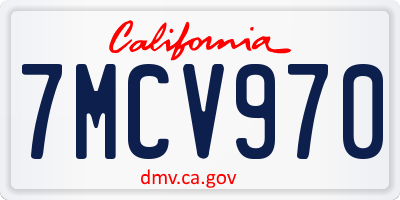 CA license plate 7MCV970