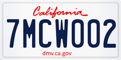 CA license plate 7MCW002