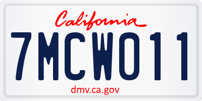 CA license plate 7MCW011