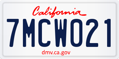 CA license plate 7MCW021