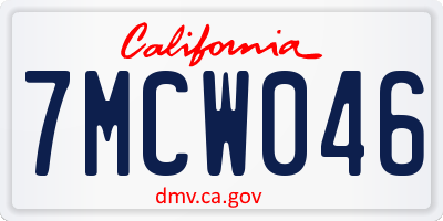 CA license plate 7MCW046
