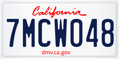 CA license plate 7MCW048