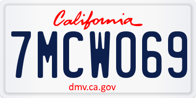 CA license plate 7MCW069