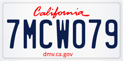 CA license plate 7MCW079