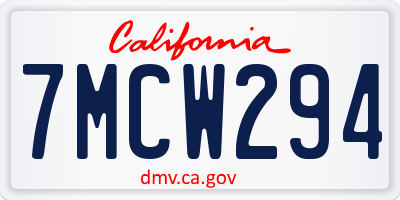 CA license plate 7MCW294