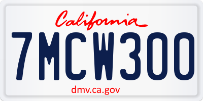 CA license plate 7MCW300
