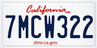 CA license plate 7MCW322