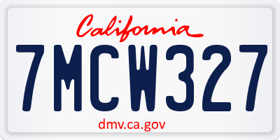 CA license plate 7MCW327