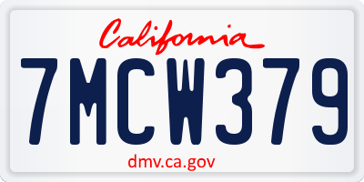 CA license plate 7MCW379