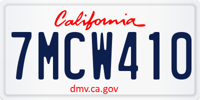 CA license plate 7MCW410
